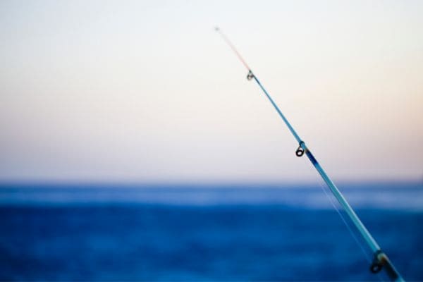 Canne à pêche face à la mer