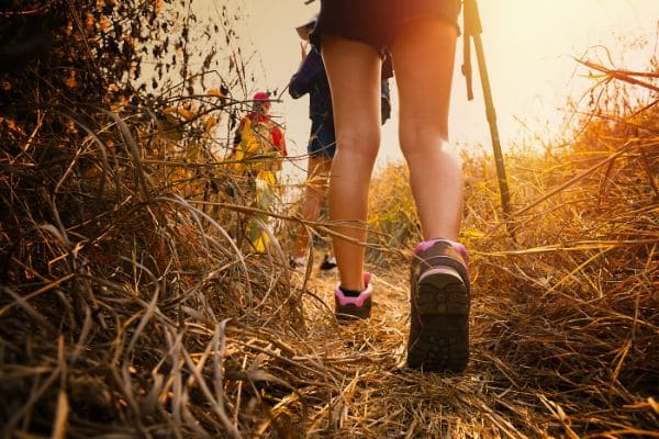 Randonneurs dans la garrigue